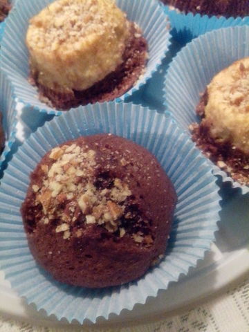 Muffins de chocolate con nuez